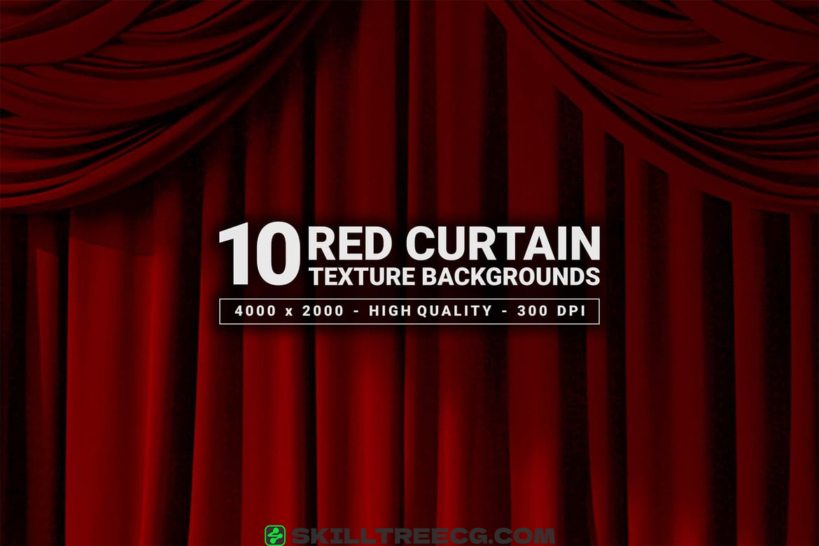 10 Red Curtain Texture Backgrounds（627465）-技能树
